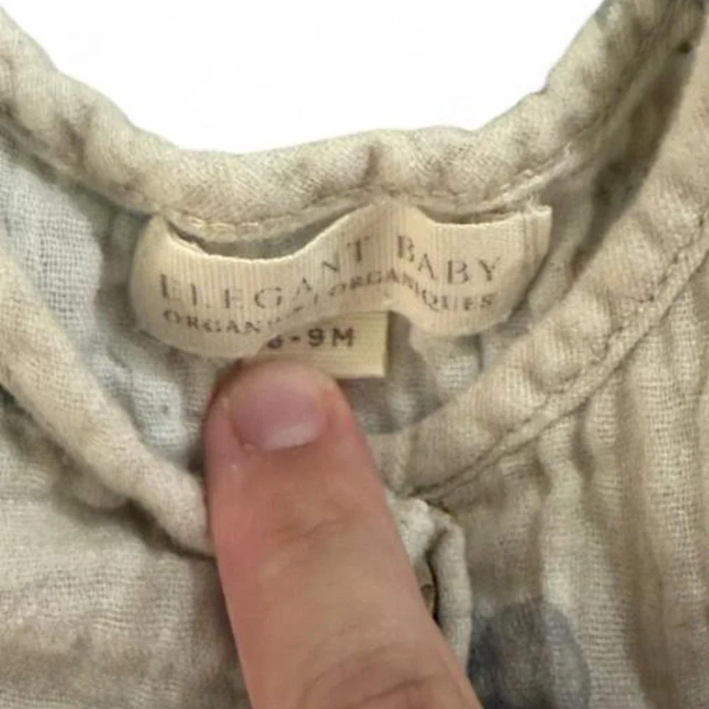 Elegant Baby Organiques Safari Animal Muslin Romper Tan 6-9M